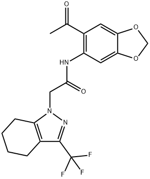 606096-72-4 1H-Indazole-1-acetamide,N-(6-acetyl-1,3-benzodioxol-5-yl)-4,5,6,7-tetrahydro-3-(trifluoromethyl)-(9CI)