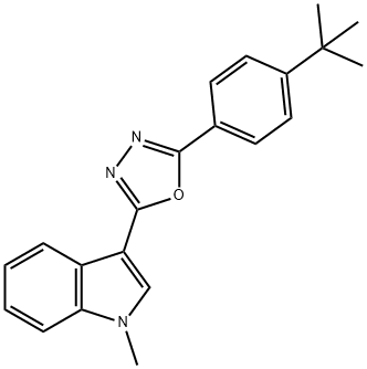 1H-Indole,3-[5-[4-(1,1-dimethylethyl)phenyl]-1,3,4-oxadiazol-2-yl]-1-methyl-(9CI) Structure
