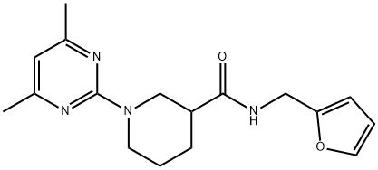 3-Piperidinecarboxamide,1-(4,6-dimethyl-2-pyrimidinyl)-N-(2-furanylmethyl)-(9CI) Structure