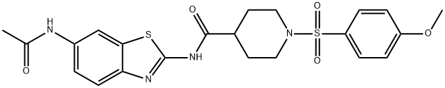 4-Piperidinecarboxamide,N-[6-(acetylamino)-2-benzothiazolyl]-1-[(4-methoxyphenyl)sulfonyl]-(9CI) Structure