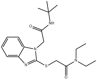 1H-Benzimidazole-1-acetamide,2-[[2-(diethylamino)-2-oxoethyl]thio]-N-(1,1-dimethylethyl)-(9CI) 结构式