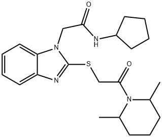 606109-29-9 1H-Benzimidazole-1-acetamide,N-cyclopentyl-2-[[2-(2,6-dimethyl-1-piperidinyl)-2-oxoethyl]thio]-(9CI)