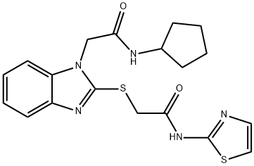 606109-34-6 1H-Benzimidazole-1-acetamide,N-cyclopentyl-2-[[2-oxo-2-(2-thiazolylamino)ethyl]thio]-(9CI)