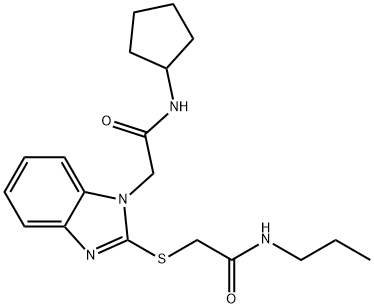 1H-Benzimidazole-1-acetamide,N-cyclopentyl-2-[[2-oxo-2-(propylamino)ethyl]thio]-(9CI) 结构式