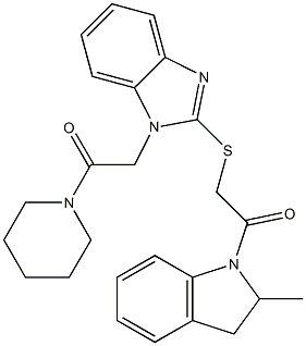 606109-84-6 1H-Indole,2,3-dihydro-2-methyl-1-[[[1-[2-oxo-2-(1-piperidinyl)ethyl]-1H-benzimidazol-2-yl]thio]acetyl]-(9CI)