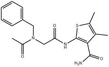 3-Thiophenecarboxamide,2-[[[acetyl(phenylmethyl)amino]acetyl]amino]-4,5-dimethyl-(9CI) 结构式