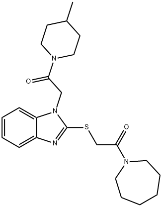 1H-Azepine,hexahydro-1-[[[1-[2-(4-methyl-1-piperidinyl)-2-oxoethyl]-1H-benzimidazol-2-yl]thio]acetyl]-(9CI)|
