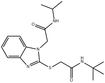 1H-Benzimidazole-1-acetamide,2-[[2-[(1,1-dimethylethyl)amino]-2-oxoethyl]thio]-N-(1-methylethyl)-(9CI) Structure