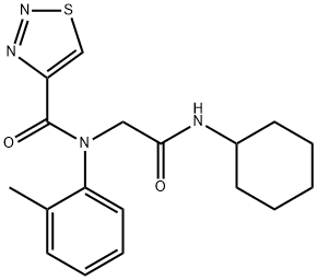 1,2,3-Thiadiazole-4-carboxamide,N-[2-(cyclohexylamino)-2-oxoethyl]-N-(2-methylphenyl)-(9CI) Structure