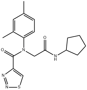 1,2,3-Thiadiazole-4-carboxamide,N-[2-(cyclopentylamino)-2-oxoethyl]-N-(2,4-dimethylphenyl)-(9CI) Structure