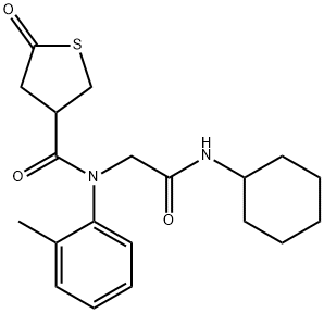 3-Thiophenecarboxamide,N-[2-(cyclohexylamino)-2-oxoethyl]tetrahydro-N-(2-methylphenyl)-5-oxo-(9CI) Structure