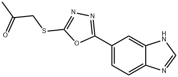 2-Propanone,1-[[5-(1H-benzimidazol-5-yl)-1,3,4-oxadiazol-2-yl]thio]-(9CI) Struktur