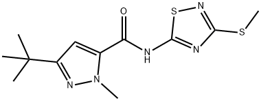 1H-Pyrazole-5-carboxamide,3-(1,1-dimethylethyl)-1-methyl-N-[3-(methylthio)-1,2,4-thiadiazol-5-yl]-(9CI) Structure