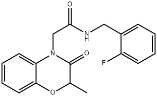 4H-1,4-Benzoxazine-4-acetamide,N-[(2-fluorophenyl)methyl]-2,3-dihydro-2-methyl-3-oxo-(9CI) 化学構造式