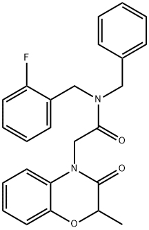 4H-1,4-Benzoxazine-4-acetamide,N-[(2-fluorophenyl)methyl]-2,3-dihydro-2-methyl-3-oxo-N-(phenylmethyl)-(9CI) Structure