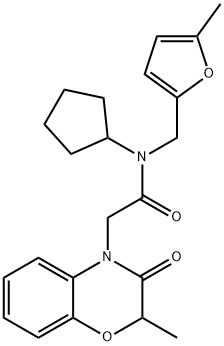 4H-1,4-Benzoxazine-4-acetamide,N-cyclopentyl-2,3-dihydro-2-methyl-N-[(5-methyl-2-furanyl)methyl]-3-oxo-(9CI) Structure