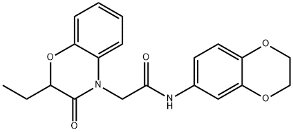 4H-1,4-Benzoxazine-4-acetamide,N-(2,3-dihydro-1,4-benzodioxin-6-yl)-2-ethyl-2,3-dihydro-3-oxo-(9CI) Struktur