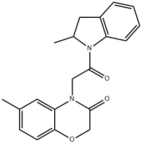 1H-Indole,1-[(2,3-dihydro-6-methyl-3-oxo-4H-1,4-benzoxazin-4-yl)acetyl]-2,3-dihydro-2-methyl-(9CI)|
