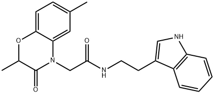 4H-1,4-Benzoxazine-4-acetamide,2,3-dihydro-N-[2-(1H-indol-3-yl)ethyl]-2,6-dimethyl-3-oxo-(9CI) 化学構造式