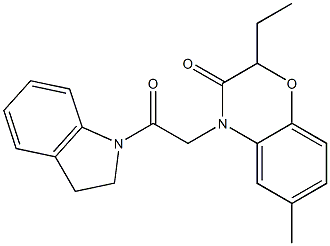 1H-Indole,1-[(2-ethyl-2,3-dihydro-6-methyl-3-oxo-4H-1,4-benzoxazin-4-yl)acetyl]-2,3-dihydro-(9CI) Structure