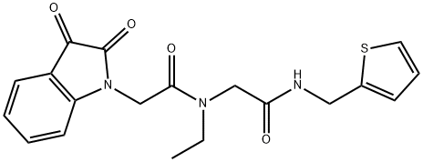 1H-Indole-1-acetamide,N-ethyl-2,3-dihydro-2,3-dioxo-N-[2-oxo-2-[(2-thienylmethyl)amino]ethyl]-(9CI) Structure