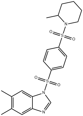 1H-Benzimidazole,5,6-dimethyl-1-[[4-[(2-methyl-1-piperidinyl)sulfonyl]phenyl]sulfonyl]-(9CI) Structure