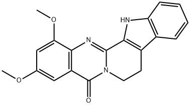 Indolo[2,3:3,4]pyrido[2,1-b]quinazolin-5(7H)-one,  8,13-dihydro-1,3-dimethoxy- Structure