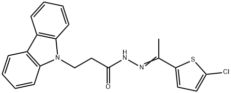 (E)-3-(9H-carbazol-9-yl)-N-(1-(5-chlorothiophen-2-yl)ethylidene)propanehydrazide|