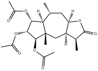 (3S)-5β,6α,7α-Triacetoxy-3aα,4,4a,5,6,7,7aα,8,9,9aα-decahydro-3β,4aβ,8α-trimethylazuleno[6,5-b]furan-2(3H)-one Structure