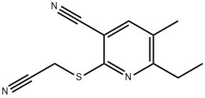 3-Pyridinecarbonitrile,2-[(cyanomethyl)thio]-6-ethyl-5-methyl-(9CI) 结构式