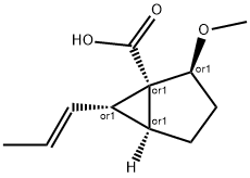 Bicyclo[3.1.0]hexane-1-carboxylic acid, 2-methoxy-6-(1E)-1-propenyl-, (1R,2S,5S,6S)-rel- (9CI) Structure