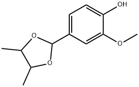 4-(4,5-二甲基-1,3-二氧杂环戊烷-2-基)-2-甲氧基苯酚, 63253-24-7, 结构式