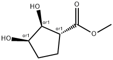 Cyclopentanecarboxylic acid, 2,3-dihydroxy-, methyl ester, (1-alpha-,2-ba-,3-ba-)- (9CI) Structure