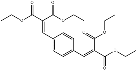 α,α'-ビス(エトキシカルボニル)-1,4-ベンゼンジプロペン酸ジエチル 化学構造式
