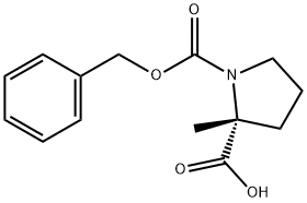 (R)-1-(Benzyloxycarbonyl)-2-Methylpyrrolidine-2-carboxylic acid 化学構造式