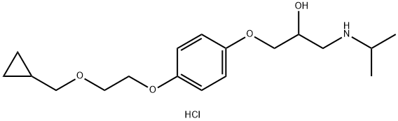 1-[4-[2-(环丙基甲氧基)乙氧基]苯氧基]-3-[(异丙基)氨基]-2-丙醇盐酸盐,63686-79-3,结构式