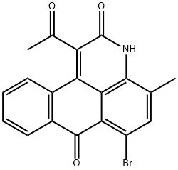 1-ACETYL-4-METHYL-6-BROMOANTHRAPYRIDONE 结构式