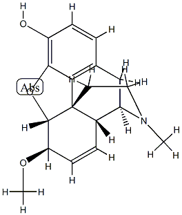 7,8-Didehydro-4,5α-epoxy-6β-methoxy-17-methylmorphinan-3-ol 结构式