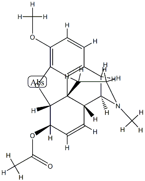 7,8-Didehydro-4,5α-epoxy-3-methoxy-17-methylmorphinan-6β-ol acetate Struktur