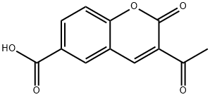 3-アセチル-2-オキソ-α-クロメン-6-カルボン酸 化学構造式