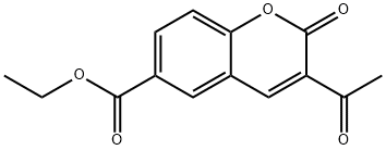 3-アセチル-2-オキソ-α-クロメン-6-カルボン酸エチル 化学構造式