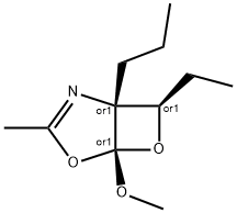 4,6-Dioxa-2-azabicyclo[3.2.0]hept-2-ene,7-ethyl-5-methoxy-3-methyl-1-propyl-,(1R,5S,7R)-rel-(9CI) Struktur