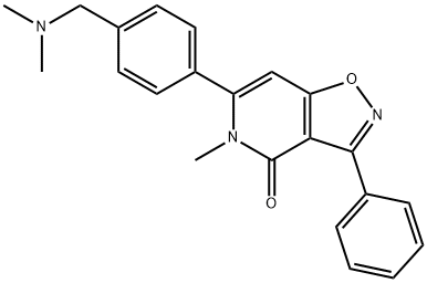 3-[4-(dimethylaminomethyl)phenyl]-4-methyl-7-phenyl-9-oxa-4,8-diazabicyclo[4.3.0]nona-2,7,10-trien-5-one Struktur