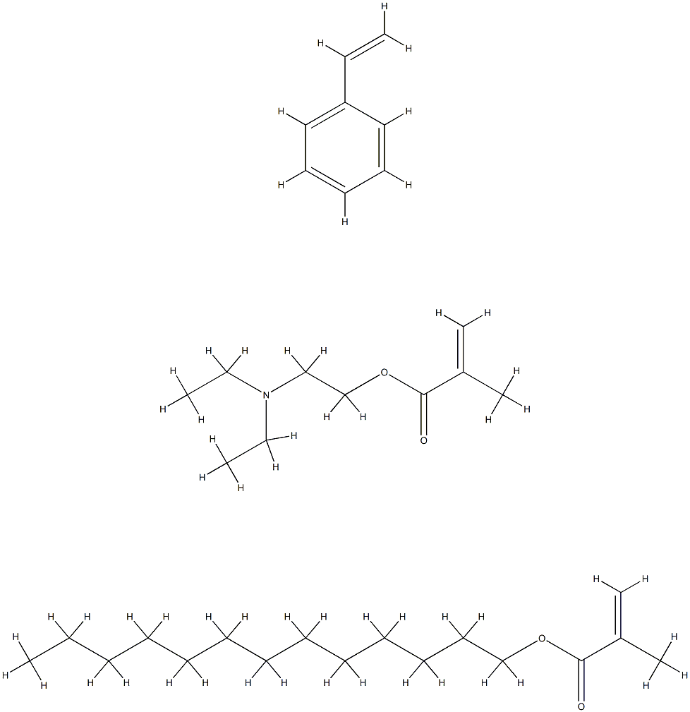 2-Propenoic acid, 2-methyl-, 2-(diethylamino)ethyl ester, polymer with ethenylbenzene and tridecyl 2-methyl-2-propenoate Structure