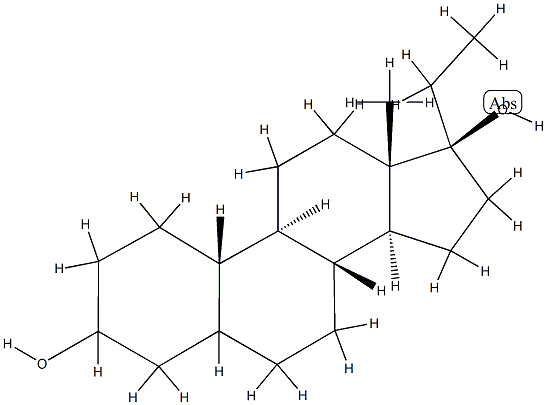 17 alpha-ethyl-5 xi-estrane-3 xi,17 beta-diol Struktur