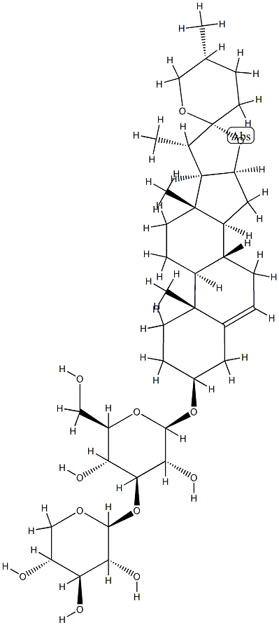 [(25R)-Spirostane-5-ene-3β-yl]3-O-β-D-xylopyranosyl-β-D-glucopyranoside Structure