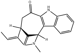 (1R,4E,5S)-4-Ethylidene-1,3,4,5,6,8-hexahydro-2-methyl-13-methylene-1β,5β-methanoazonino[4,3-b]indol-7(2H)-one Struktur