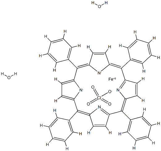 diaquo(meso-tetraphenylporphinato)iron(III) perchlorate 结构式