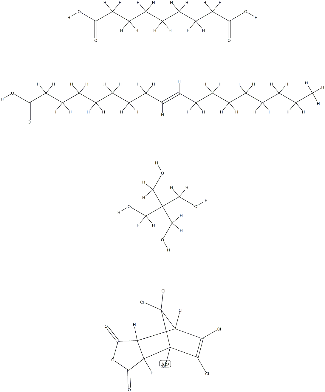 65970-25-4 Nonanedioic acid, polymer with 2,2-bis(hydroxymethyl)-1,3-propanediol and 4,5,6,7,8,8-hexachloro-3a, 4,7,7a-tetrahydro-4,7-methanoisobenzofuran-1,3-dione , (Z)-9-octadecenoate