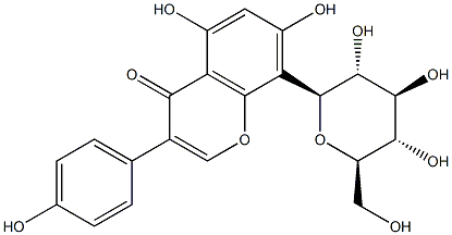 ゲニステイン8-C-グルコシド 化学構造式